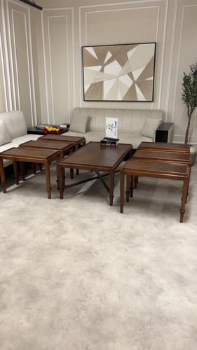 طقم طاولات قشرة الجوز