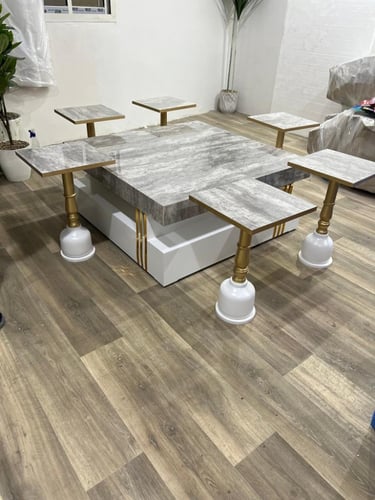 طقم طاولات كلاسيكي مع 6 خدمة