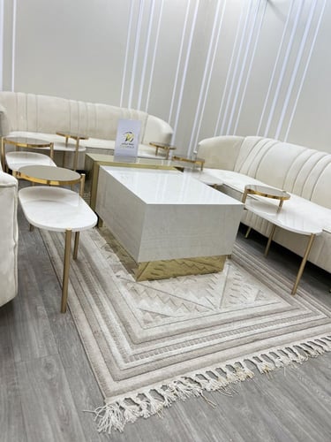 طقم طاولات بديل الرخام + استيل