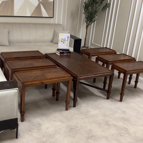 طقم طاولات ضيافة قشره الجوز