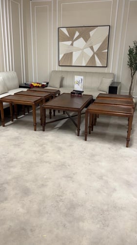 طقم طاولات ضيافة قشره الجوز