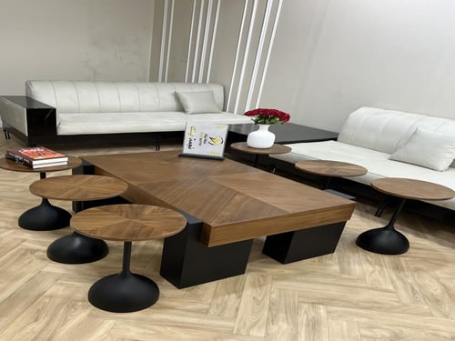 طقم طاولات قشر الجوز