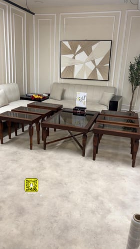 طقم طاولات ضيافة قشره الجوز