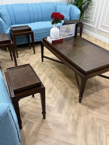 طقم طاولات قشرة الجوز الفاخر