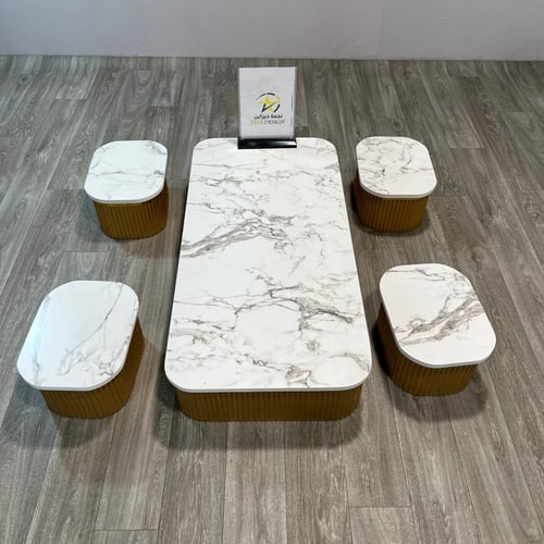 طقم طاولة ارضي مع 4 حبات خدمة