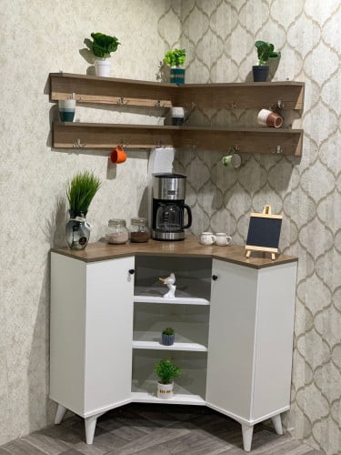 ركن قهوة زاوية مع الارفف