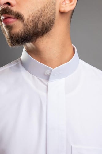 ثوب كويتي صيفي زرار واحد كلاسك ازارير مخفية ( كم ع...