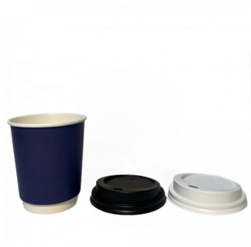 اكواب ورقية 9 اونص دبل لون كحلي مع غطاء (1000حبه)