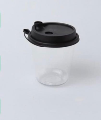 اكواب U مع غطاء اسود لامع 16 اونص (1000 حبه)