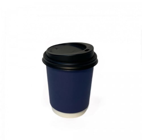 اكواب ورقية 9 اونص دبل لون كحلي مع غطاء (1000حبه)