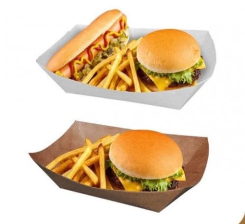 صحن ورقي لون بني مقعر مقاس 3 (1000حبه)