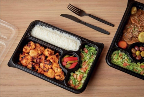 صحن مايكرويف 5 فتحات مع غطاء (200 حبه)