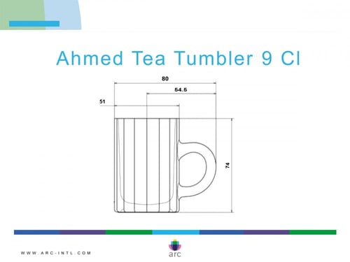 فنجان شاي احمد مضلع كبير 6 حبات