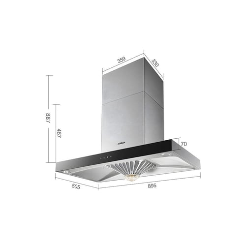 شفاط مطبخ مقاس 90 سم موديل A851