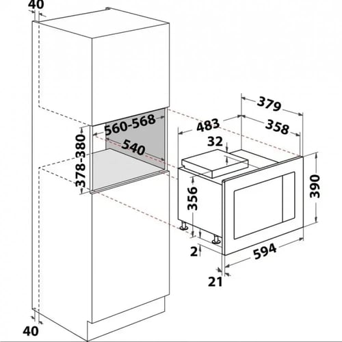 فرن ميكرويف اريستون المدمج مع شواية – 25 لتر – فضي...