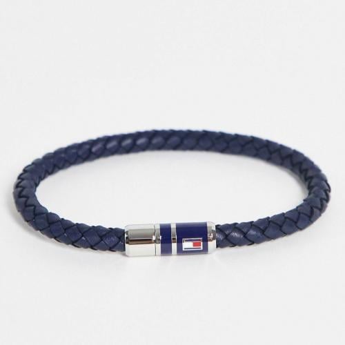 اسوارة كاجوال جلد كحلي من تومي هيلفيغر