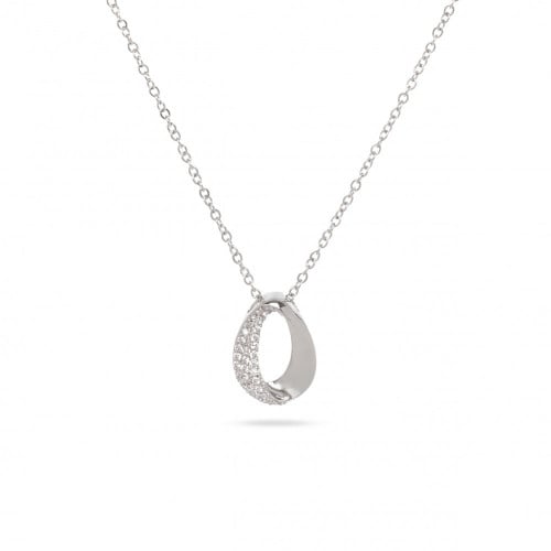 سلسال فضي مرصع بالزركون