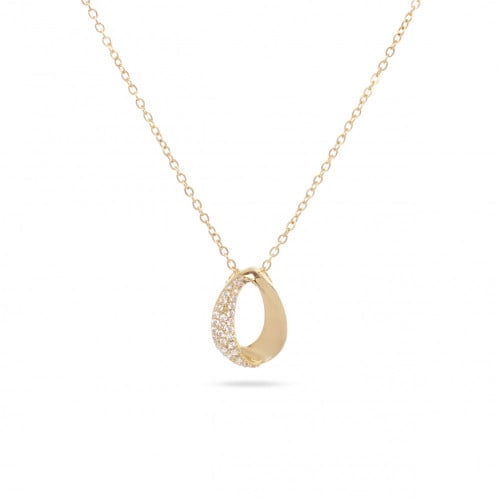 سلسال ذهبي مرصع بالزركون