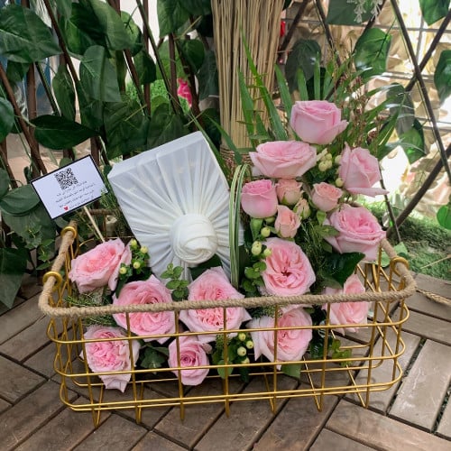 سلة ورد طبيعي