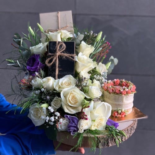 تنسيق الهديه على خشب طبيعي