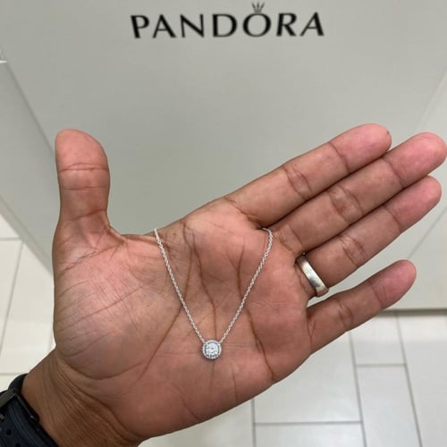 قلادة باندورا pandora من الفضة الاسترلينية شكل مست...