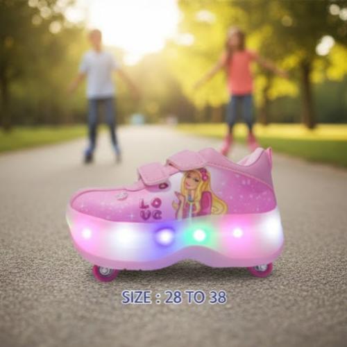 حذاء الأميرة المتلألئ – بعجلات مخفية وأنوار LED