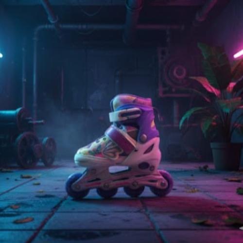 سكيت اطفال مع اناره