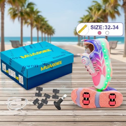 حذاء موادي المتوهج – بعجلات مزدوجة وإنارة قابلة لل...