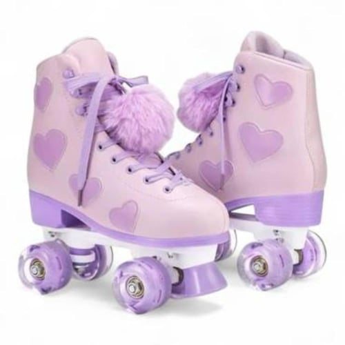 سكيت رول كلاسيك بالدانتيل وكرات الفرو