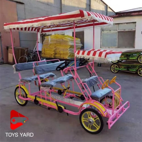 دراجة هوائية عائلية 6 راكب ب لون وردي جذاب ب لون ا...