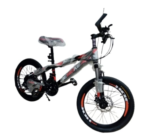 دراجة رياضية سوداء بطبعة برتقالية مقاس 20