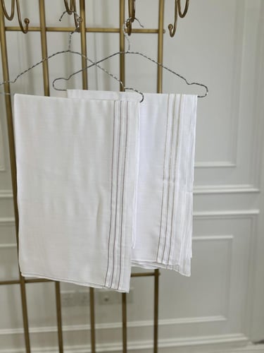 طرحة بيضاء لنن قطن هندي