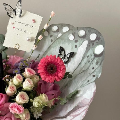 فراشة بوكيه سلسال ذهب