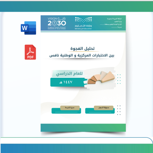 سجل تحليل الفجوة بين الاختبارات المركزية والاختبار...