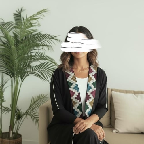 O78 عباية كريب باكمام اشترتش