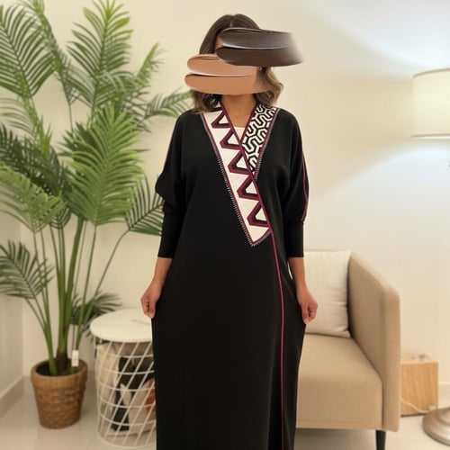 O76 عباية كريب باكمام استرتش