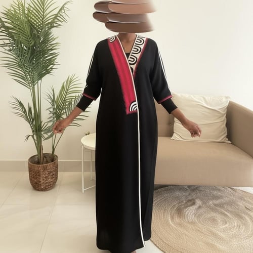 O55 - عباية كريب باكمام استرتش