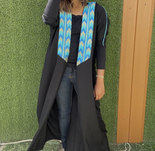 O41 عباية كريب باكمام استرتش