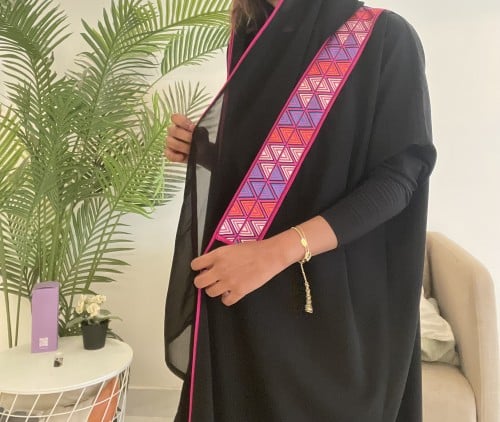 O50 عبايه كريب اكمام استرتش