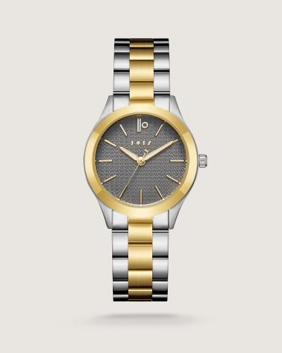 ساعة نسائية ستيل باللون الذهبي والفضي