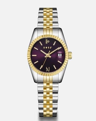 ساعة نسائية ستيل باللون الفضي والذهبي