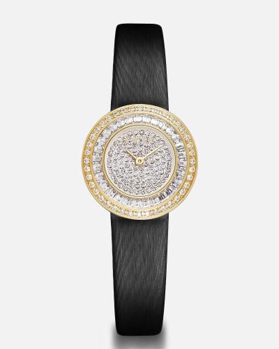 ساعة الفتون من الجلد بلون أسود