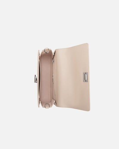 شنطة نسائية من الجلد بلون بيج