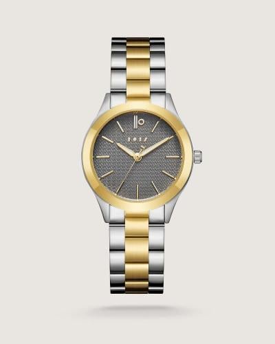 ساعة نسائية ستيل باللون الذهبي والفضي