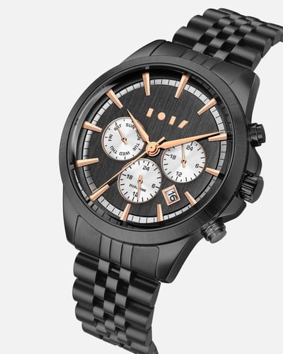 ساعة براء الرجالية من الستيل بلون رمادي