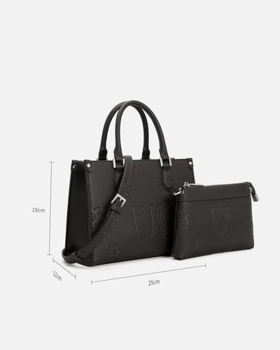 طقم هدايا نسائي شنطة كلاسيك مع ساعة وميدالية لكل ا...