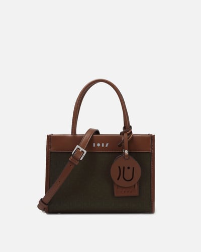 شنطه بتصميم عصري بلون زيتي وبني