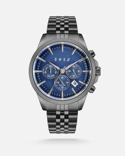 ساعة براء الرجالية من الستيل بلون رمادي