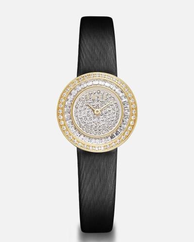 ساعة الفتون من الجلد بلون أسود