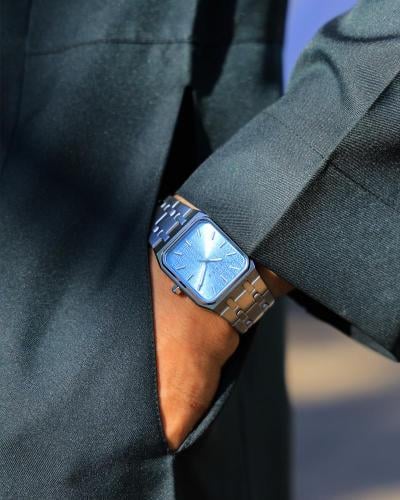 ساعة جسار الرجالية من الستيل بلون فضي